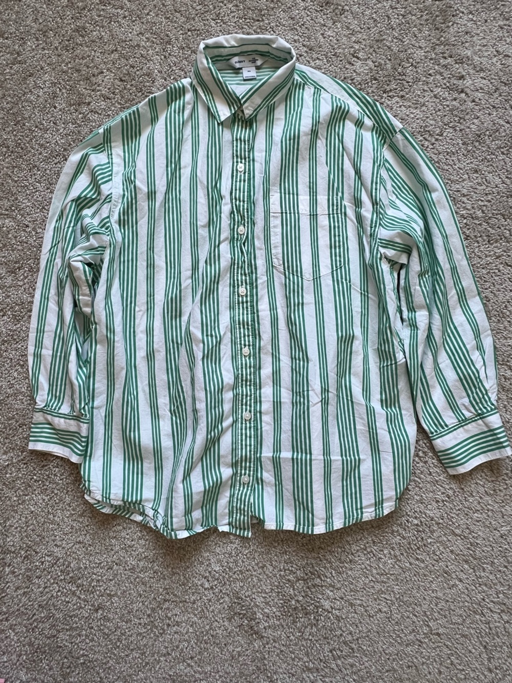 100% Cotton Striped Oversized Lightweight Button Down Resort Vacation Coastal